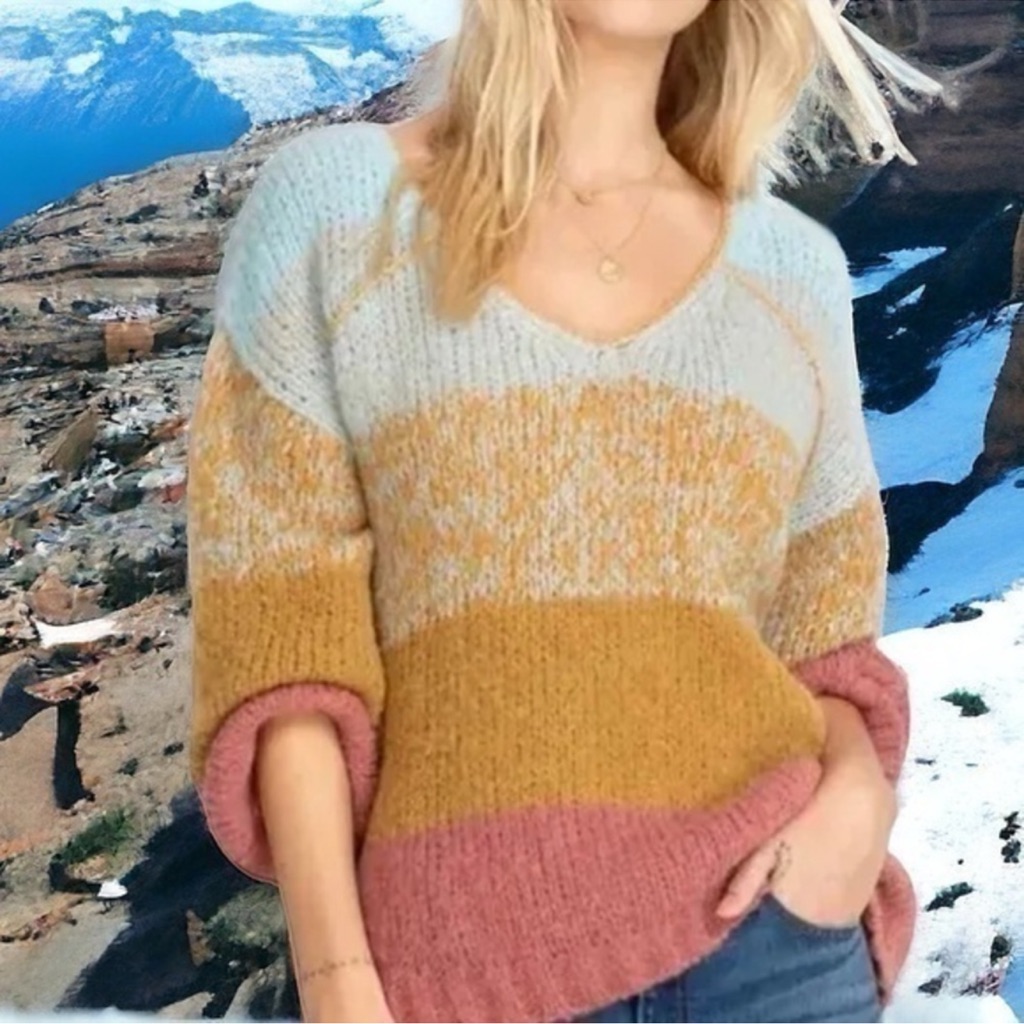 Johnny Was Alpaca Blend Sweater Desert Sunset Sz L